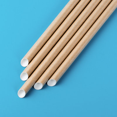 Biodegradable Drinking Paper Straw 6*197mm 8*230mm Non Toxic Custom Logo