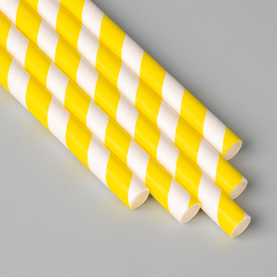 Colorful Stripe Box Packed Disposable Paper Straw Eco - Friendly