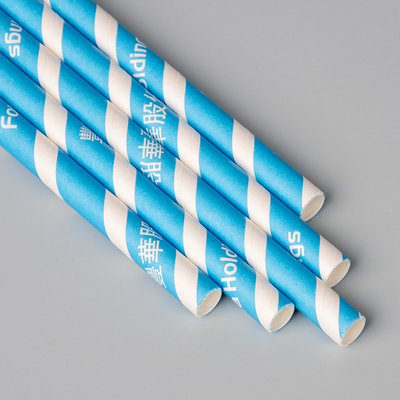 Colorful Stripe Box Packed Disposable Paper Straw Eco - Friendly