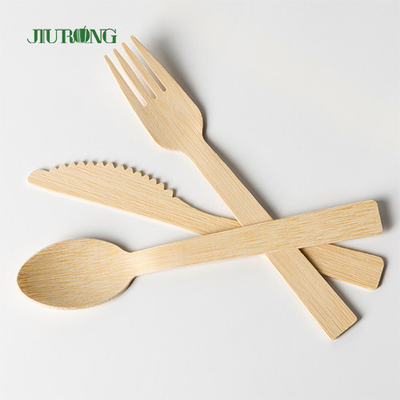 Dispos Biodegradable Bamboo Tableware Wooden Knife Fork Spoon Flatwar Cutleri Set