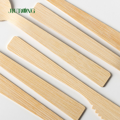 Dispos Biodegradable Bamboo Tableware Wooden Knife Fork Spoon Flatwar Cutleri Set
