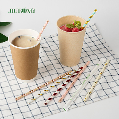 Commercial Biodegradable Kraft Paper Straw For Christmas Party