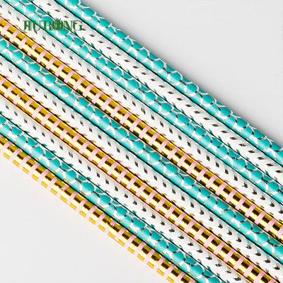 LFGB Disposable Paper Straw White And Blue Striped Food Grade For Party