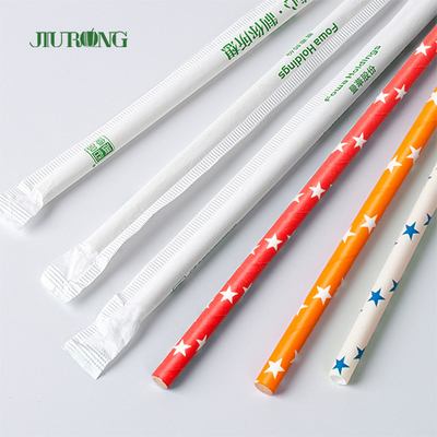 FDA Dot Printing Stripe Paper Straw For Takeaway Food Services