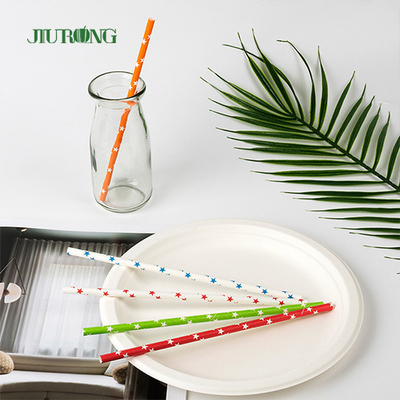 FDA Dot Printing Stripe Paper Straw For Takeaway Food Services