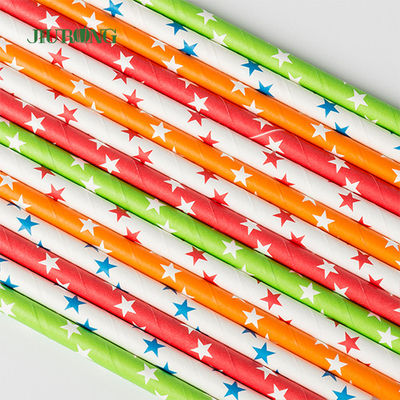 FDA Dot Printing Stripe Paper Straw For Takeaway Food Services