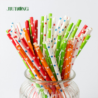 FDA Dot Printing Stripe Paper Straw For Takeaway Food Services