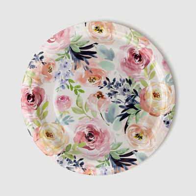 Embossing Biodegradable Paper Plates Thanksgiving Day Party Supplies Tableware