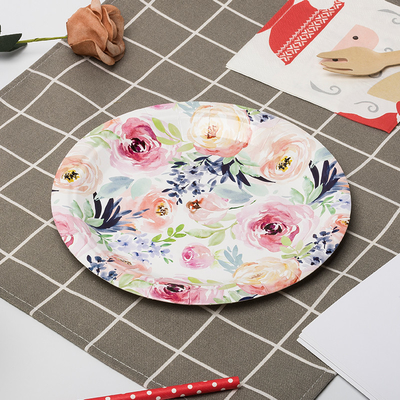 Embossing Biodegradable Paper Plates Thanksgiving Day Party Supplies Tableware