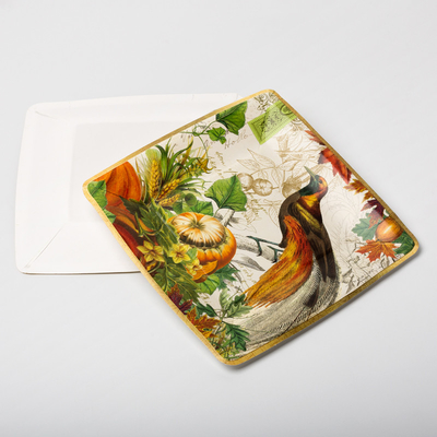 Eco Friendly Small Square Paper Plates Holiday Party Supplies Dish Tableware Set