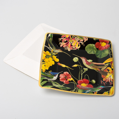 Oilproof Square Biodegradable Paper Plates Dish Tableware Set