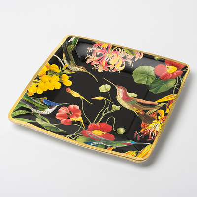 Oilproof Square Biodegradable Paper Plates Dish Tableware Set