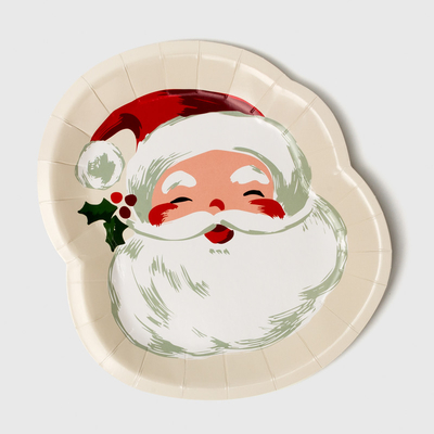 FDA Disposable Paper Plate Santa Claus Christmas Party Supplies Set Special Shape