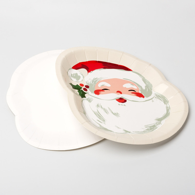 FDA Disposable Paper Plate Santa Claus Christmas Party Supplies Set Special Shape