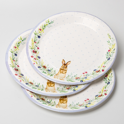 Disposable Cute Rabbit Paper Plate Child Party Supplies Dish Set