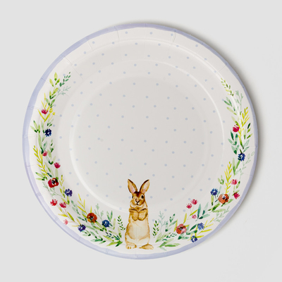 Disposable Cute Rabbit Paper Plate Child Party Supplies Dish Set
