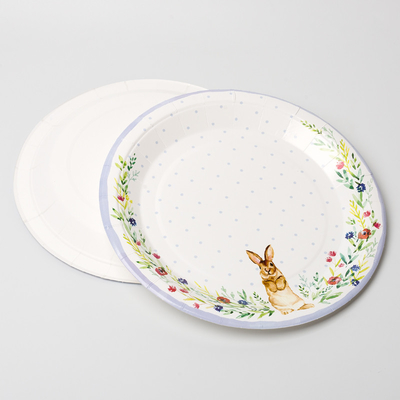 Disposable Cute Rabbit Paper Plate Child Party Supplies Dish Set