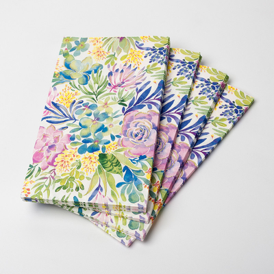 Compostable Colorful Flower Paper Napkin Food Grade Custom