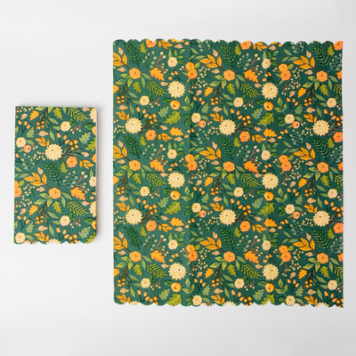 EU Biodegradable Disposable Cutlery Colorful Flower Design Valentine Day Party Paper Napkin