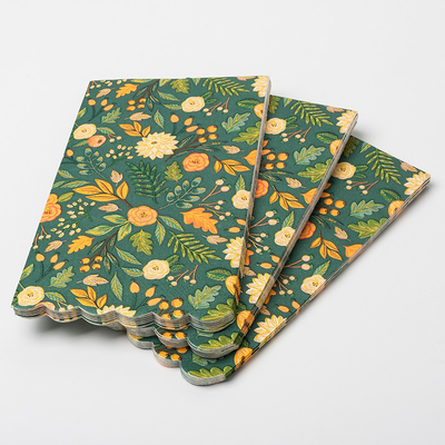 EU Biodegradable Disposable Cutlery Colorful Flower Design Valentine Day Party Paper Napkin