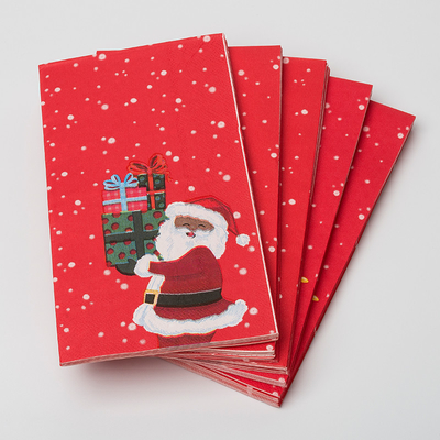 LFGB Biodegradable Disposable Cutlery Santa Claus Christmas Theme Party Paper Napkin