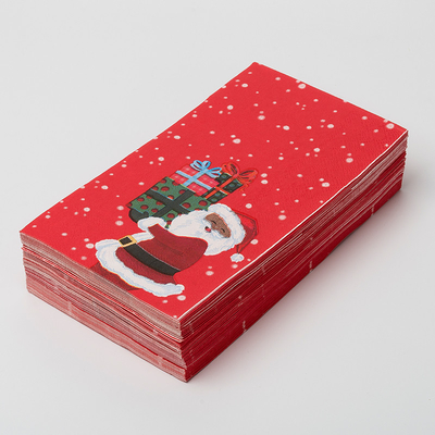 LFGB Biodegradable Disposable Cutlery Santa Claus Christmas Theme Party Paper Napkin