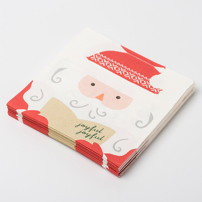 Custom Print Santa Claus Christmas Paper Napkins Party Supplies Set