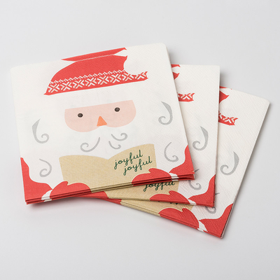 Custom Print Santa Claus Christmas Paper Napkins Party Supplies Set