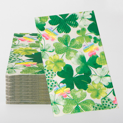 Partysprite Clover Design Biodegradable Paper Napkin Holiday Theme Party Supplies