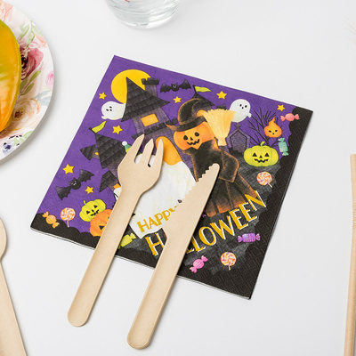 BRC Dinner Paper Napkin Party Sprite Crazy Pumpkin Monster Halloween Theme Party Supplies