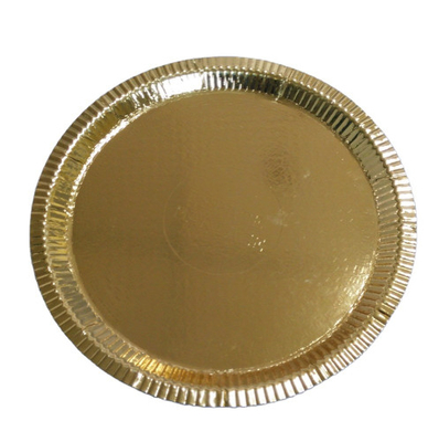 Food Grade Disposable Biodegradable Paper Plates Round Gold for Restaurant