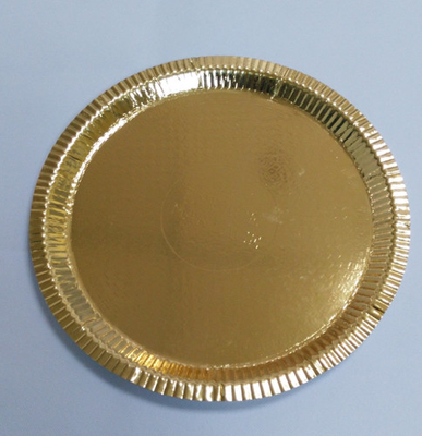 Food Grade Disposable Biodegradable Paper Plates Round Gold for Restaurant