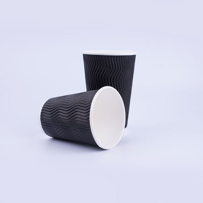 Brown Corrugated Biodegradable Paper Cups 14oz hot drink coffee cup