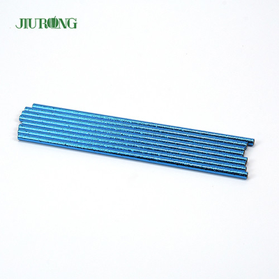 Blue Coated Biodegradable Paper Straw Disposable Straight Tube Custom logo
