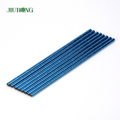 Blue Coated Biodegradable Paper Straw Disposable Straight Tube Custom logo