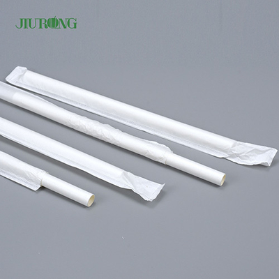 White Biodegradable Paper Straw Eco Friendly Food Grade 4.6mm Dia
