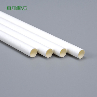 White Biodegradable Paper Straw Eco Friendly Food Grade 4.6mm Dia