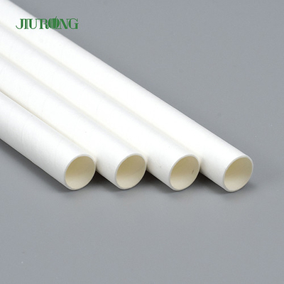 White Biodegradable Paper Straw Eco Friendly Food Grade 4.6mm Dia