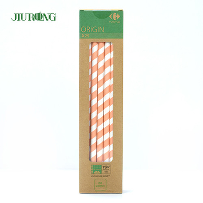 Food paper biodegradable straws Packaging Stripes Eco Friendly OEM ODM