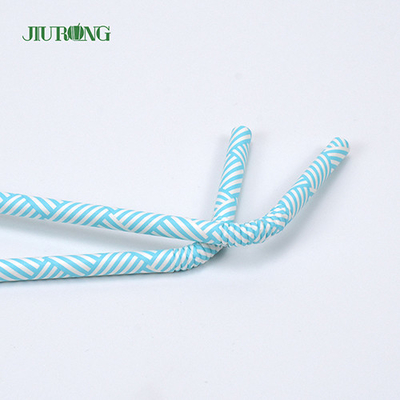Light Blue Disposable Biodegradable Paper Straw Bendable 150mm For Gifts Store