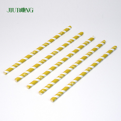 Colored Kraft Biodegradable Paper Drinking Straws 10*250mm Food Grade