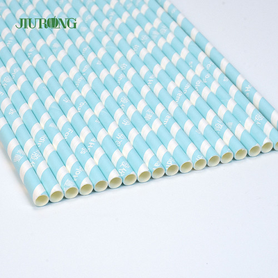 Colored Kraft Biodegradable Paper Drinking Straws 10*250mm Food Grade