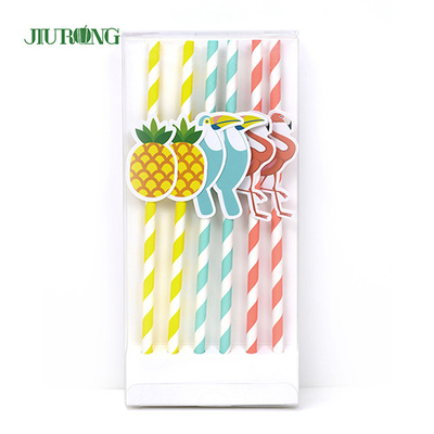 Straight Tube Biodegradable Paper Straw 60mm length Customized logo