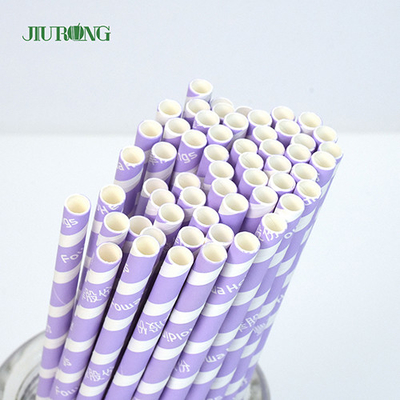 Straight Tube Biodegradable Paper Straw 60mm length Customized logo