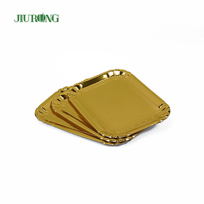 340*450*20mm biodegradable disposable dishes gold eco friendly paper plates