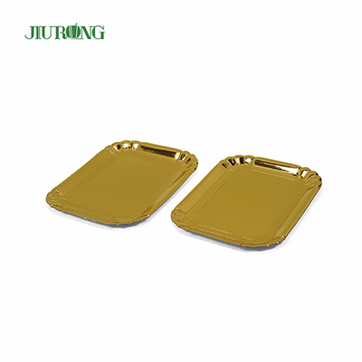 340*450*20mm biodegradable disposable dishes gold eco friendly paper plates