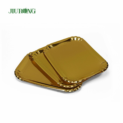 Golden Square Biodegradable Food Plates Eco Friendly Kraft Paper OEM ODM