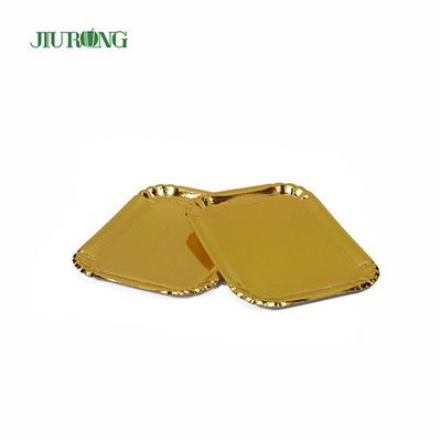 Golden Square Biodegradable Food Plates Eco Friendly Kraft Paper OEM ODM