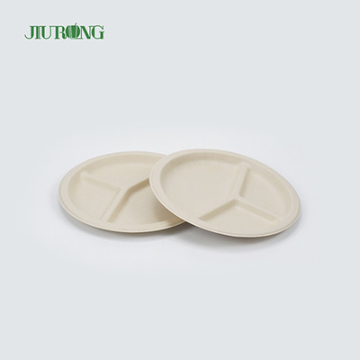 Bread Sugarcane Bagasse Disposable Plate Biodegradable round shape