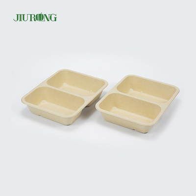 Disposable Biodegradable Sugarcane Clamshell Food Container 3 Compartment